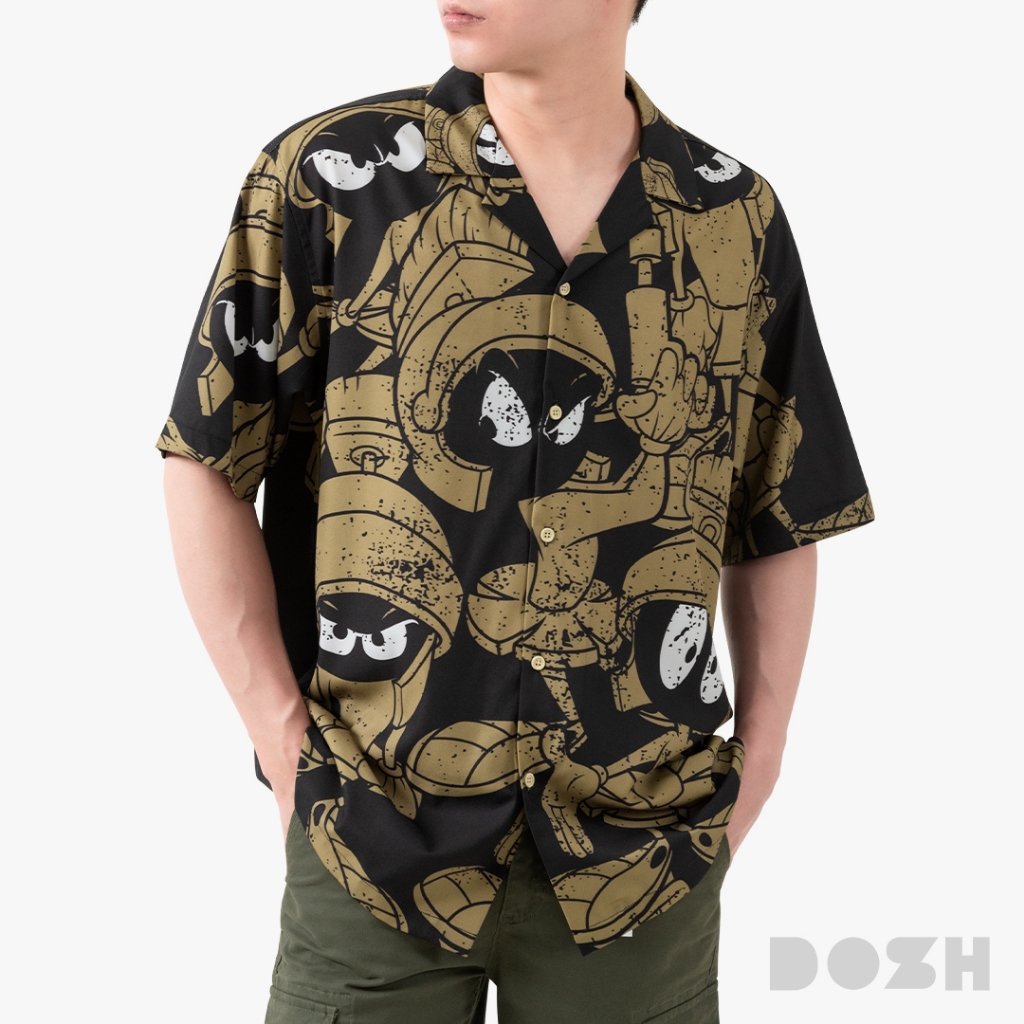 DOSH MEN'S HAWAII LOONEY TUNES เสื้อเชิ้ตฮาวาย DLTMS5002-BL