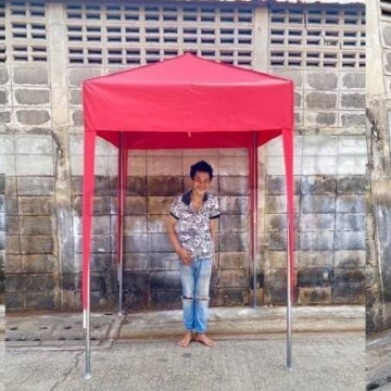 เต็นท์ประกอบ 1.5x1.5 ผ้า900D  ทรงพีระมิด