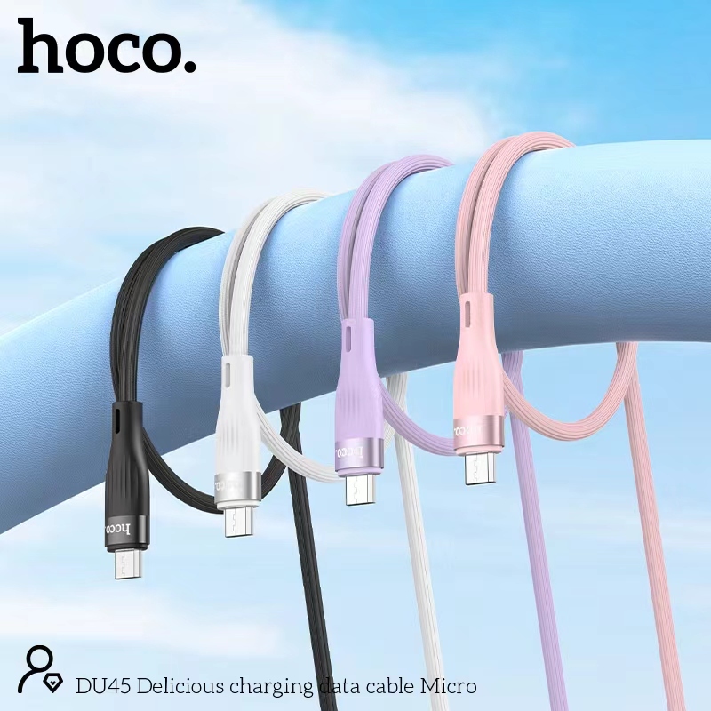 HOCO DU29 DU45 สายชาร์จเร็ว 3A Max สำหรับ For-iOS / Type-C / Micro สายซิลิโคนทนทาน ยืดหยุ่นสูง ทำความสะอาดง่าย