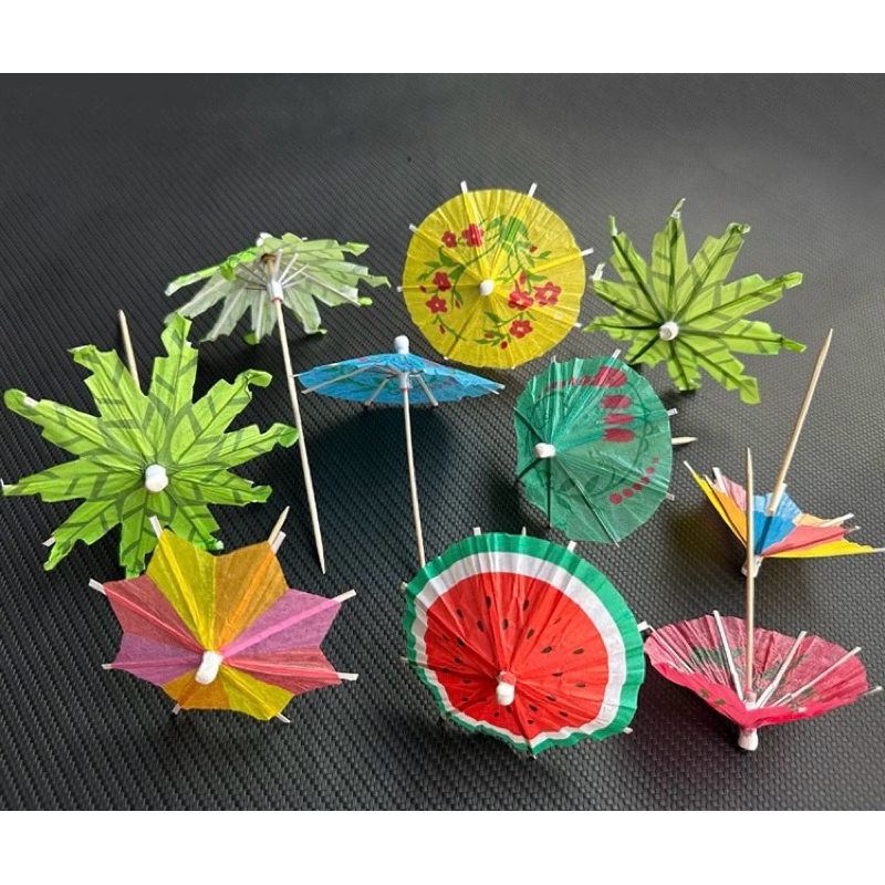 สินค้าพร้อมส่งในไทย ไม้จิ้มคอกเทล 50ชิ้น หลากสี ร่มค๊อกเทล ไม้จิ้มผลไม้ ตกแต่งสวยงาม