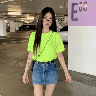 🌈SpinnyHouse🌈เสื้อยืดคอกลม ผ้าคอตตอน ยืดไม่ย้วย 🍒 ไม่หดไม่ต้องรีด BASIC STYLE ใส่ได้ทั้งชายหญิง รุ่น เสื้อ Yuedyun