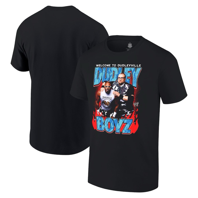เสื้อยืดแท้✅ จาก WWE Shop The Dudley Boyz Welcome to Dudleyville สีดำสำหรับผู้ชาย Size L