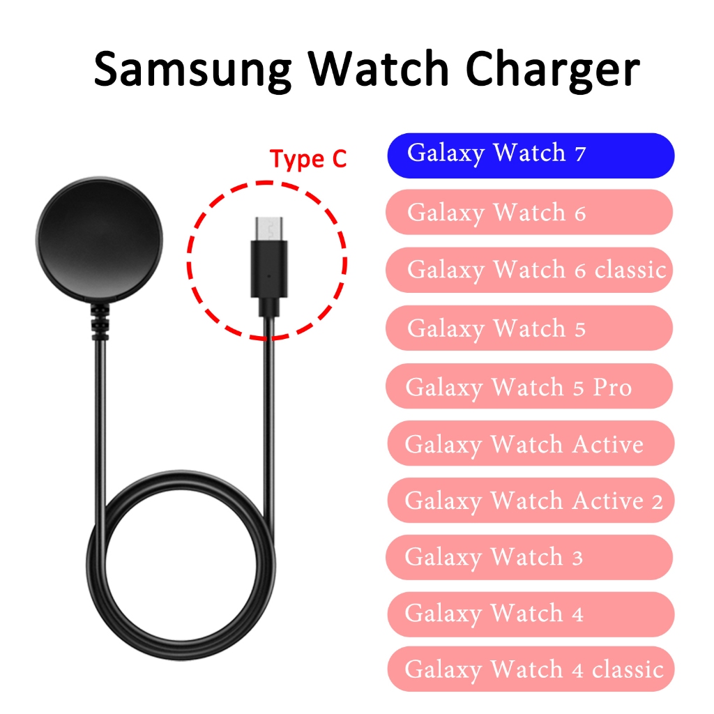 ที่ชาร์จซัมซุง Samsung Watch7 6 5 4 3 สายชาร์จ Type C Galaxy Watch Active2 /1 Galaxy Watch 4 classic