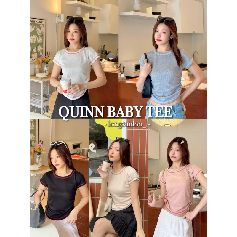 QUINN BABY TEE : Longsaidoo_ เบบี้ทีแบบจั๊มเอวข้างน่ารักมากก
