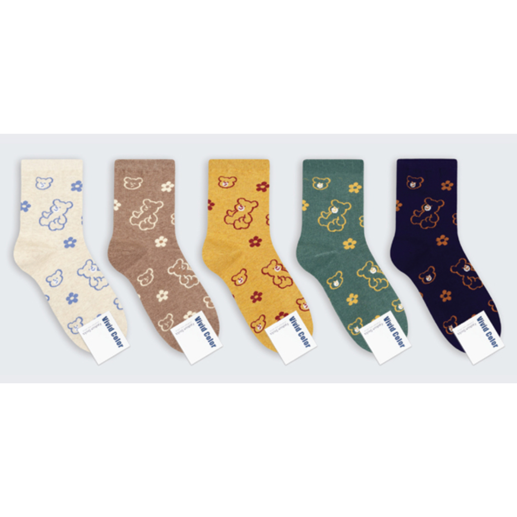 drawing bear socks (Made in Korea)