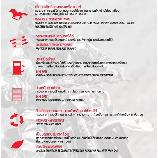 HM-8178  Air filter CB500F / CB500X / CBR500R  ปี19 - ขึ้นไป กรองอากาศรถแต่ง Hurricane แท้ 100% - รูปที่ 6