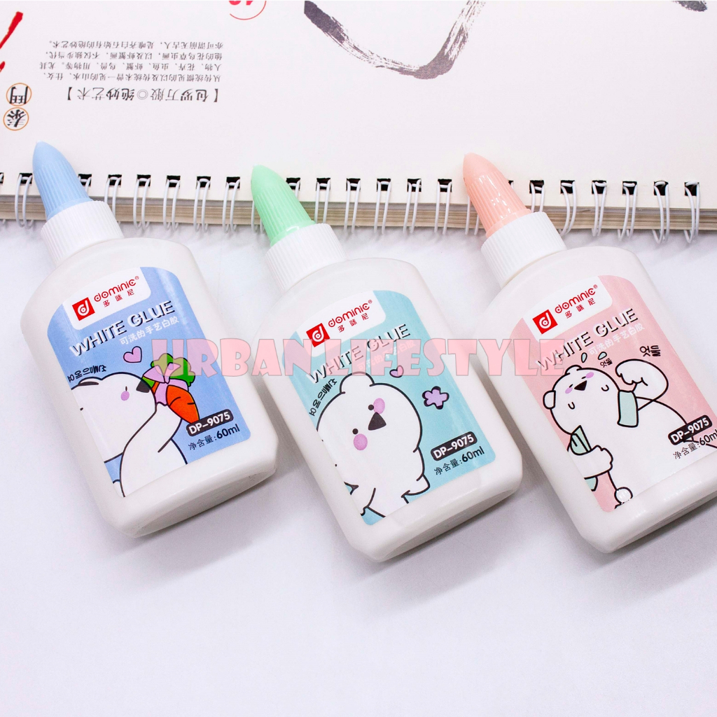 Dominic โดมินิก กาวลาเท็กซ์ White glue Latex glue ลายการ์ตูน แบบขวดบีบ ขนาด 60 ml คละแบบ
