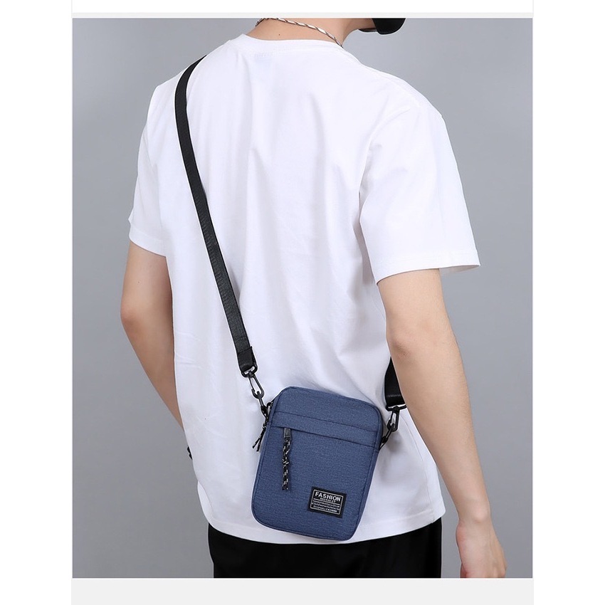Lucky girl555 กระเป๋าสะพายข้างสำหรับผู้ชายมีหลายช่องใส่ของได้ ใส่ของได้เยอะ D002 - รูปที่ 3