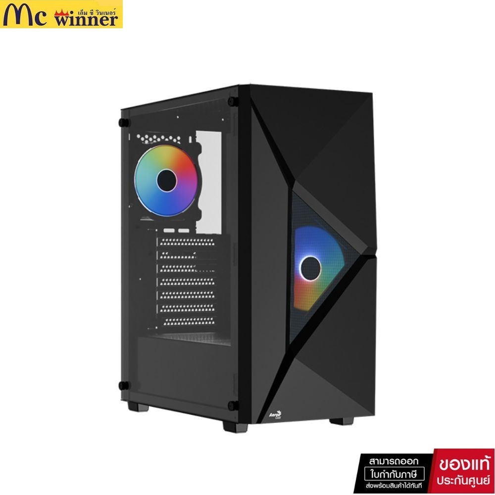 เคสคอมพิวเตอร์มีพัดลม  AeroCool Player G-V1 FRGB 2FAN Black (Player-G-BK-v1) - 1 Year