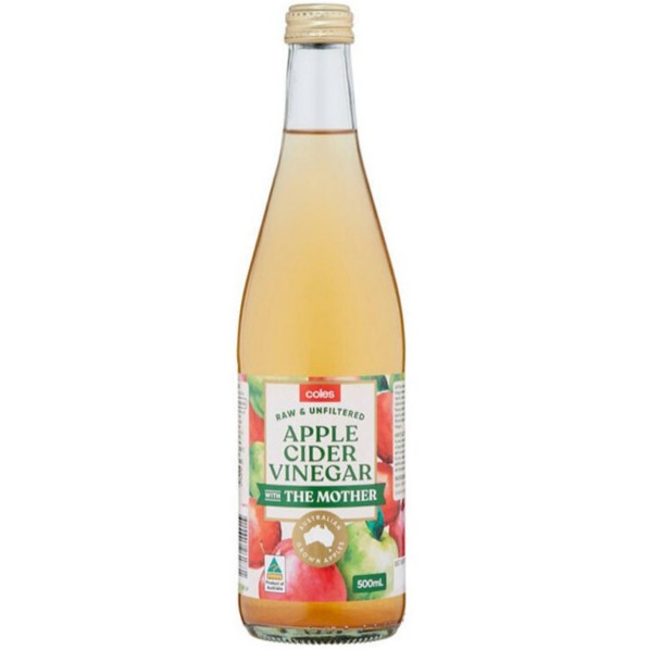 Coles Apple Cider Vinegar 500g. โคลส์ น้ำส้มสายชูหมัก จากน้ำแอปเปิ้ล