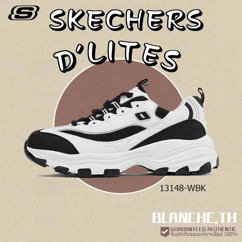 [ของแท้100%] SKECHERS D'LITES 13148-WBK Sneaker