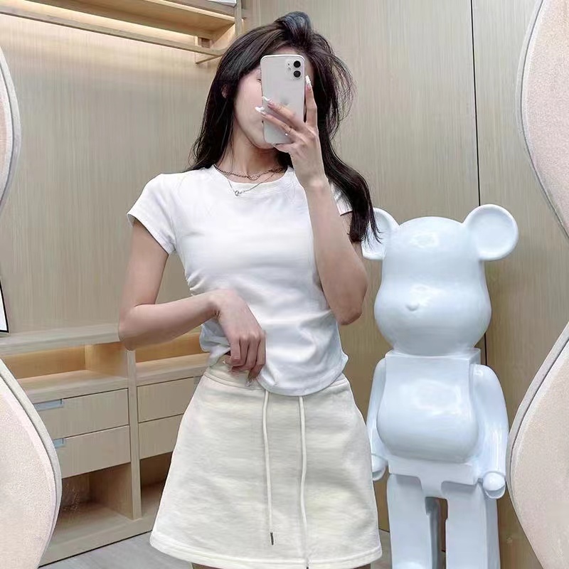 MW125 เสื้อยืดผู้หญิง แต่งจีบย่น สีพื้น สไตล์ลำลอง (หลากสี)(9388) - รูปที่ 6