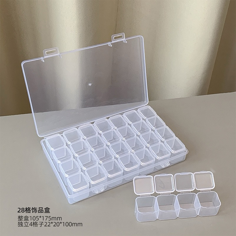 กล่องแยกอะไหล่ติดเล็บ กล่องแยกชิ้นส่วนเล็กๆ มี 28 ช่อง - รูปที่ 5