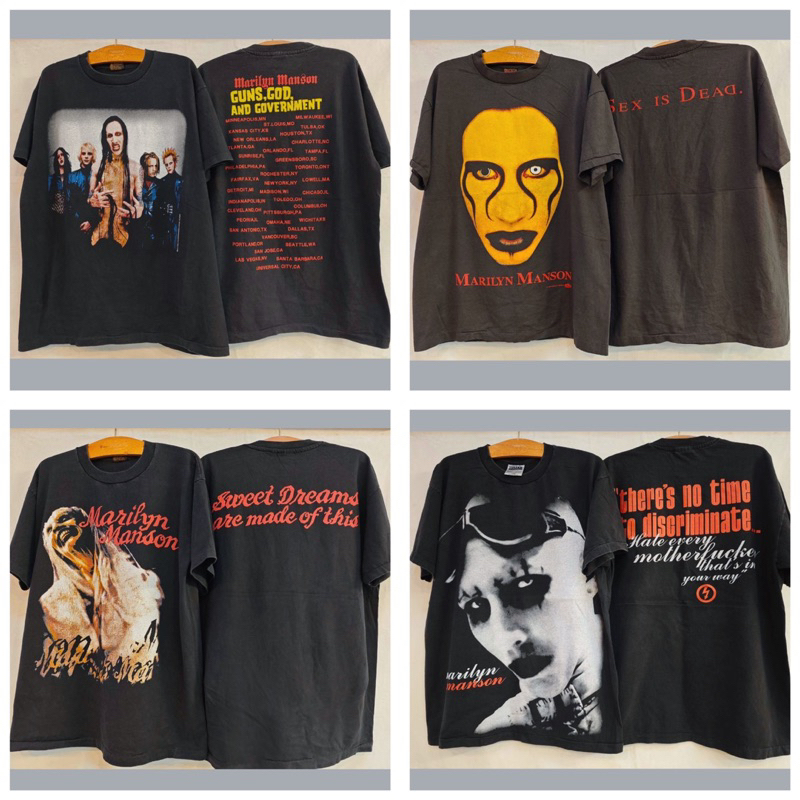marilyn manson เสื้อวง วินเทจผ้าฟอก งายป้าย