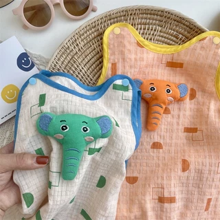 Babyonline(Y446)J2 (ส่งด่วน1วัน)ชุดบอดี้สูทสำหรับเด็กแรกเกิดแบบเสื้อกล้ามลายช้างน่ารัก ผ้าฝ้ายเกรดA นิ่ม ระบายอากาศ