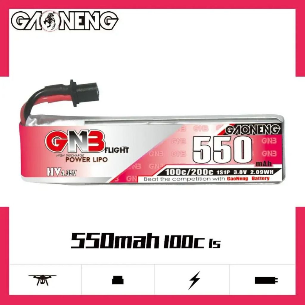 GNB 1s 550mAh 3.8v HV แบตเตอรี่ FPV สำหรับโดรน ร้านไทย ส่งไว 1-2 วัน