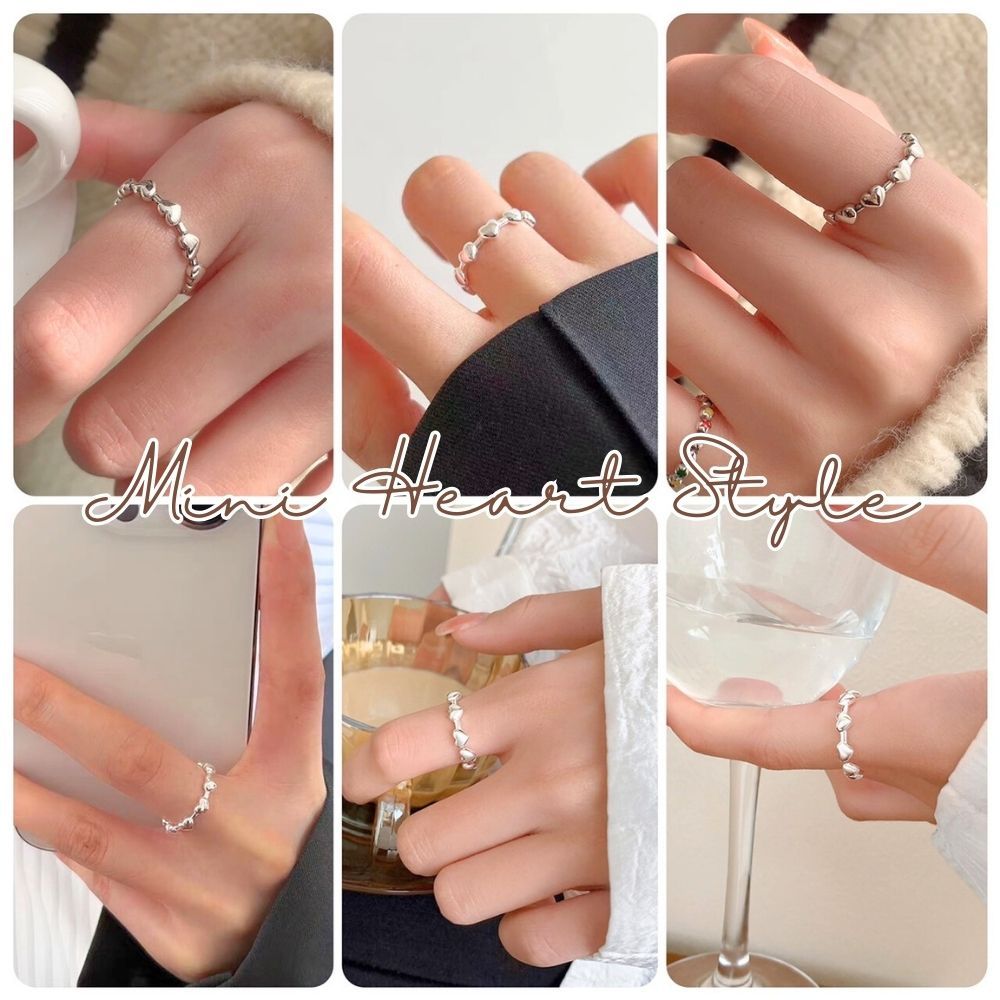 แหวนหัวใจ เครื่องประดับ สีเงิน แฟชั่นเรียบง่าย สไตลมินิมอล เกาหลีเกาใจ ใส่ได้ทุกโอกาส (ฟรีกล่องเก็บ) ส่งจากไทย!!!