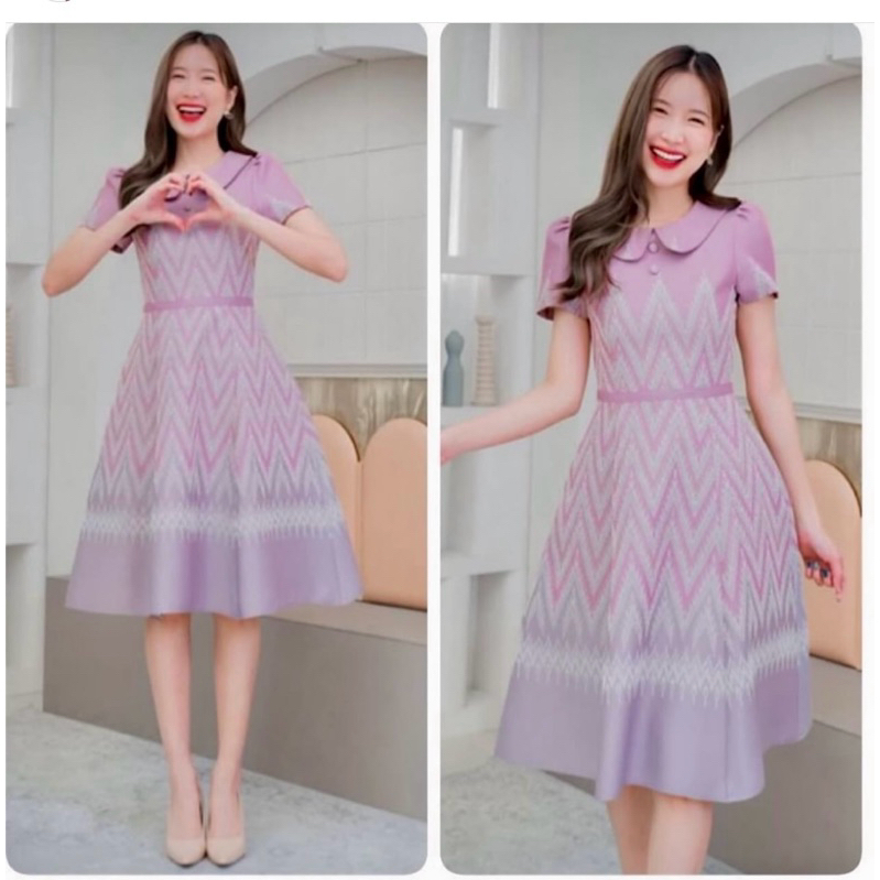 ชุดเดรส ผ้าไทย ผ้าทอ อัดกาว ป้าย gallery closet M 36/30/ฟรี สวยตะโกนมากกกกกกก เอฟมือ 1 จากร้านพันกว่