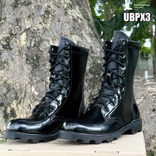 Combat Boots / คอมแบทรุ่น UBPX3 หนังขัดมันเกรดพรีเมี่ยม พื้นยางรุ่น by Srichaigroup
