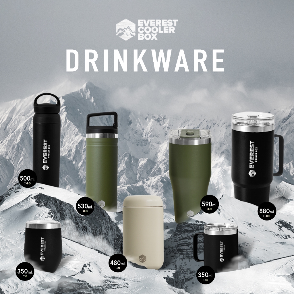 แก้วน้ำเก็บความเย็น กระบอกน้ำเก็บความเย็น แก้วสแตนเลส Tumbler เก็บอุณหภูมิขนาด 350ml - 1920ml