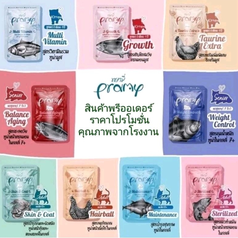 อาหารแมวเปียกพรามี่ ยกโหล 12 ซอง