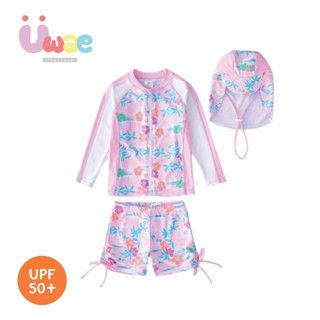 Uwae ชุดว่ายน้ำเด็กหญิงกันยูวี Purple Flowers Two pieces รุ่…