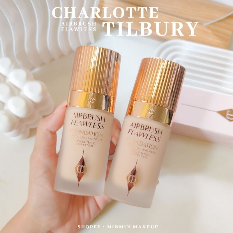 [[ลด50%100.-เก็บโค้ดในไลฟ์]]Charlotte Tilbury Airbrush Flawless Foundation 4 Neutral 5 ml แบ่งขายแท้100%
