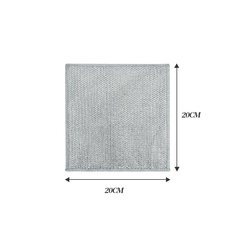 ผ้าขนหนูล้างจาน ลวดทําความสะอาดเศษผ้า สําหรับเครื่องมือทําความสะอาดหม้อจาน ไม่ติดไขมัน ขนาด 20x20 - รูปที่ 7