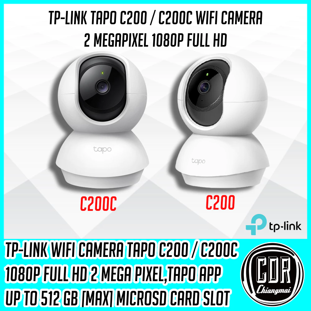TP-Link Tapo C200/C200C ที่สุดแห่ง Home Security WiFi Camera 360° 1080p Full HD IP Camera (รับประกันศูนย์ไทย 1/2 ปี )