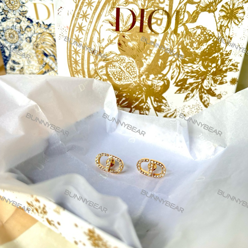 (D45)ต่างหู D.I.O.R. PETIT CD งานHIEND ปั้มแบรนด์ด้านหลัง