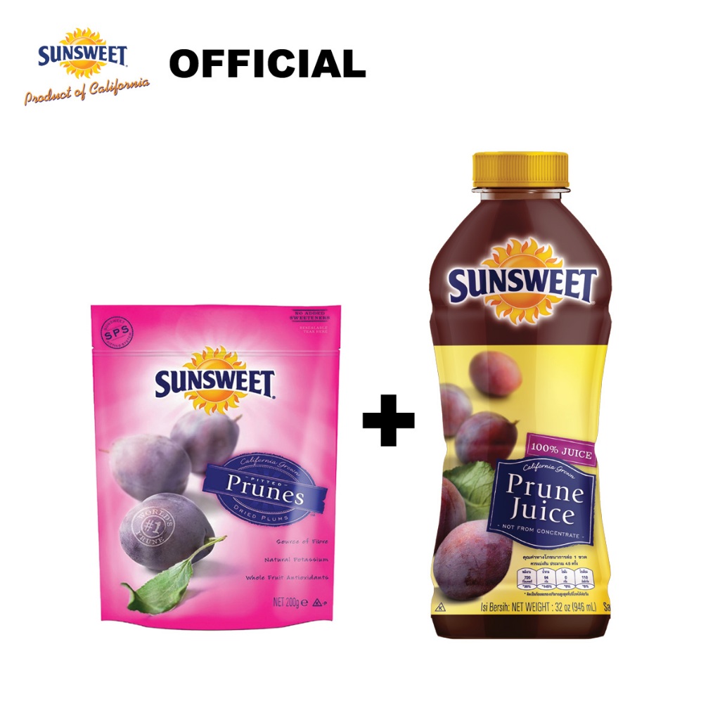 [เซ็ทจับคู่ความอร่อย] น้ำลูกพรุน 946 มิลลิลิตร และลูกพรุนไม่มีเมล็ด 200 กรัม ซันสวีท (Sunsweet)