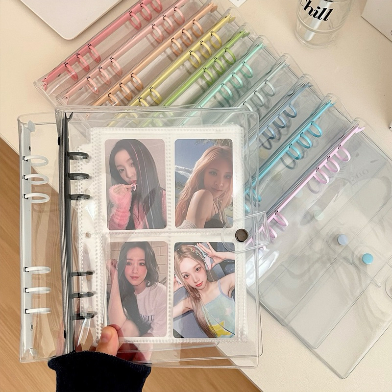 พร้อมส่ง🇹🇭แฟ้มการ์ดปกใสสันสี (เฉพาะแฟ้ม) ขนาดA5 6ห่วง แฟ้มเก็บการ์ด อัลบั้ม Book Collection (AD) #G4