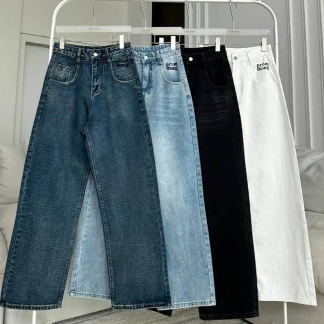 PT30162 กางเกงยีนส์ขายาวปัก PROMTHONG