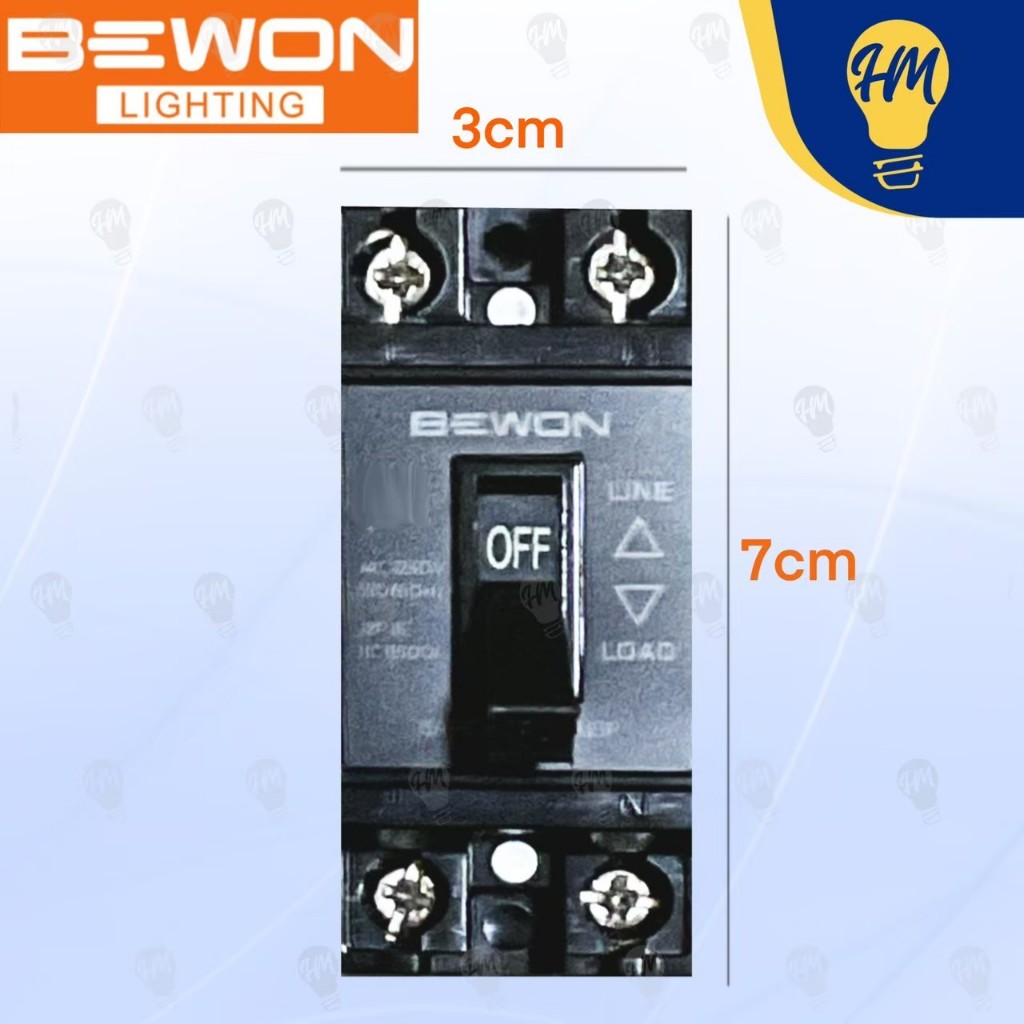 Bewon เซฟตี้เบรกเกอร์ ไม่มีแลมป์ไฟ (ไม่รวมฝาครอบ)