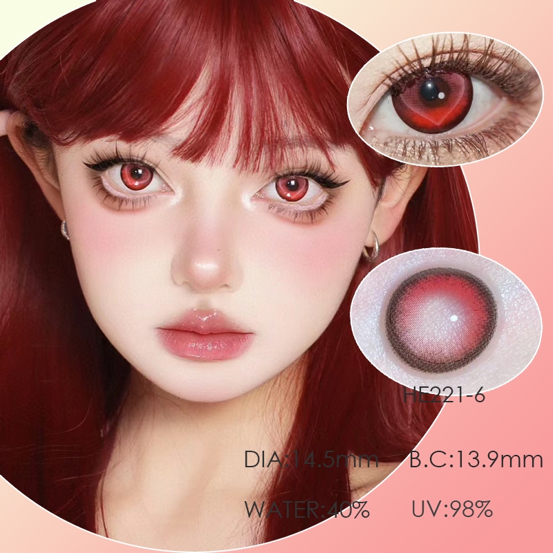 สินค้าใหม่ Yilala คอนแทคเลนส์สายตา ม่วง แดง สีสันสดใสต่างๆ ดวงตาที่ส่องแสง เข้าร่วมกิจกรรมเทศกาล