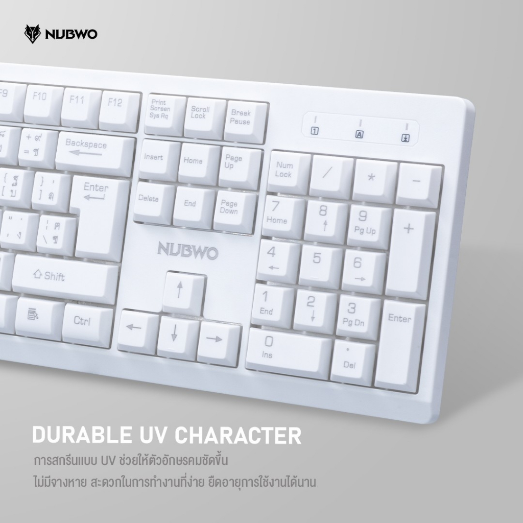 [สินค้ารับประกัน 1 ปี]  Nubwo คีย์บอร์ดและเมาส์ไร้สาย NKM-629 แบบไวร์เลส เชื่อมต่อง่าย ปุ่มกลมลอยดีไซน์มินิมอล
