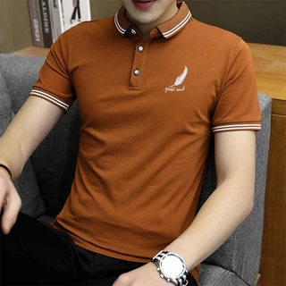 🔥พร้อมส่ง🔥เสื้อโปโลแขนสั้นปกลําลองผู้ชายแขนสั้นแขนสั้นสีทึบยืนขึ้นปกผ้าฝ้ายเสื้อยืดฤดูร้อนกีฬาแขนสั้น 4 สี M-5XL