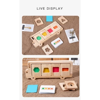 * ออกบิล (ทักแชท)บล็อกปลาวาฬ+ รถบัส Montessori จับคู่สี รูปทรง ปริศนา