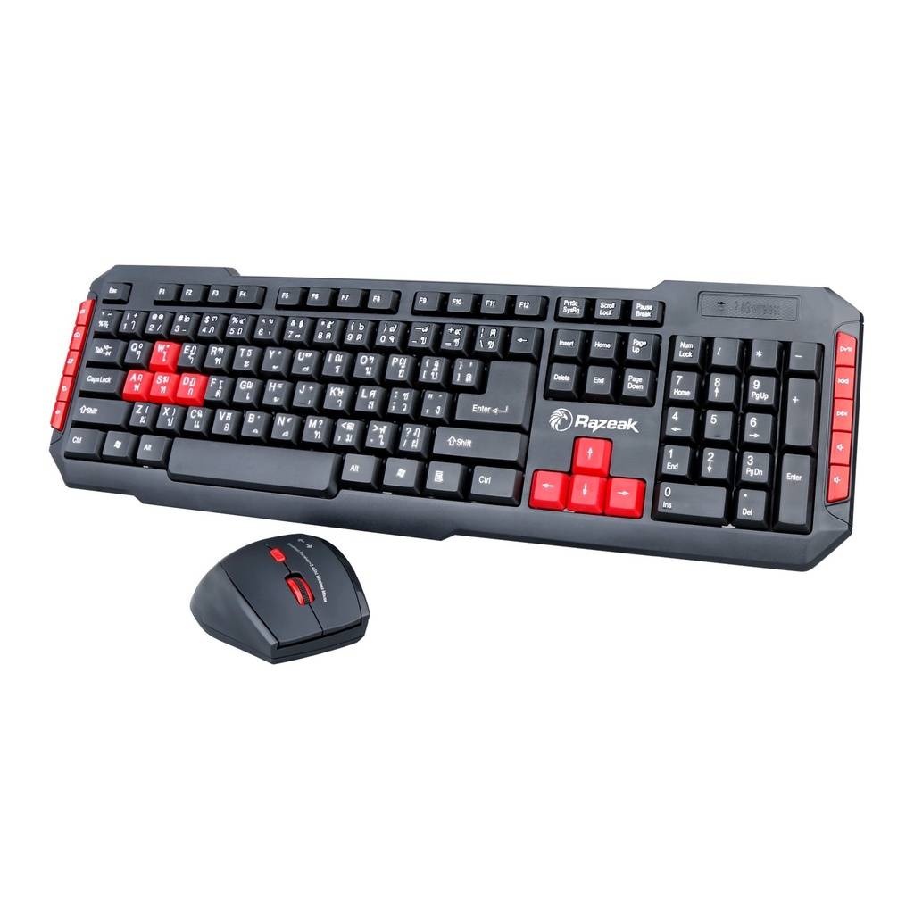 RAZEAK KW-529 ชุดเมาส์เกมมิ่ง + คีย์บอร์ดเกมมิ่งไร้สาย Wireless Keyboard + Mouse Gaming Combo