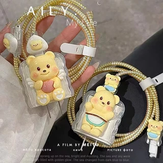 【ส่งจากไทย มาใหม่ 1ชุด 5ชิ้น】 เคส สำหรับ ไอโฟน Apple Power Adapter 18W/20W สายชาร์จ ลายการ์ตูนน่ารัก Cable Bite