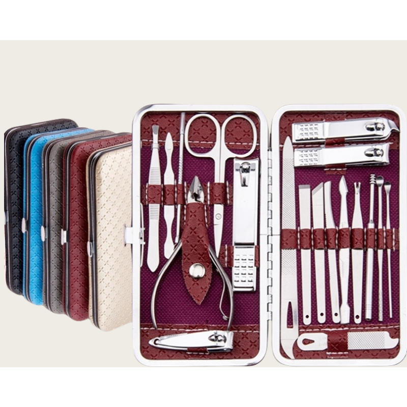 Luna ตัดเล็บ 19 ชิ้น ชุดกรรไกรตัดเล็บ คุณภาพดี nail tools ทำเล็บ แต่งคิ้ว พร้อมกระเป๋าสุดหรู
