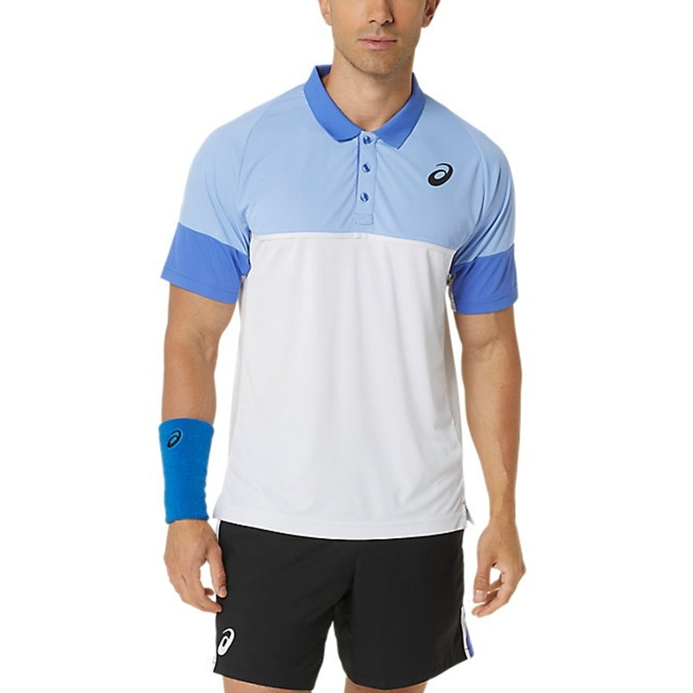 Asics เสื้อเทนนิสผู้ชาย Men's Game Polo-Shirt | Light Sapphire ( 2041A293-417 )