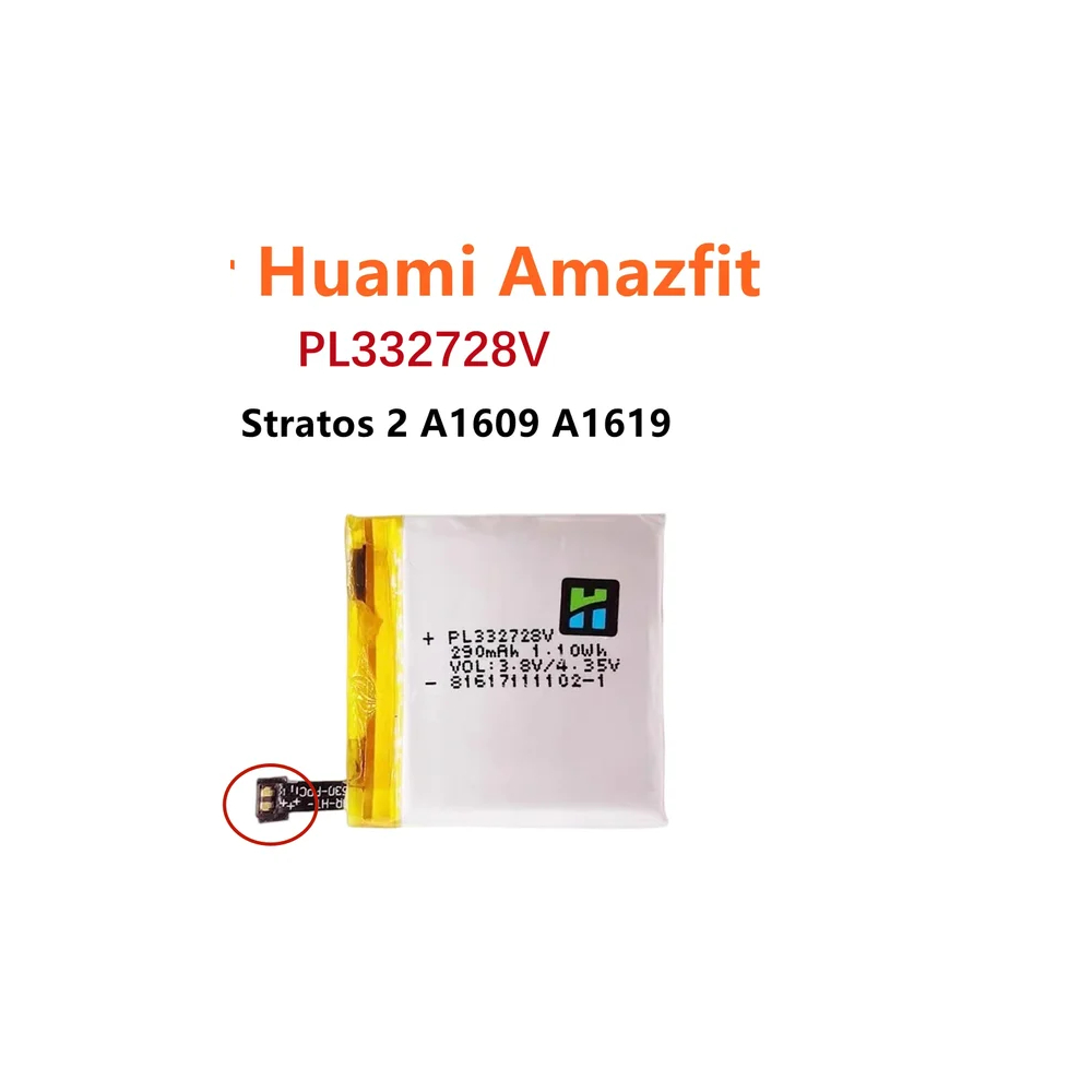 แบตเตอรี่ Huami Pl332728v 332728 290Mah สำหรับ Amazfit Stratos 2 2S A1609 A1619 Smart Watch