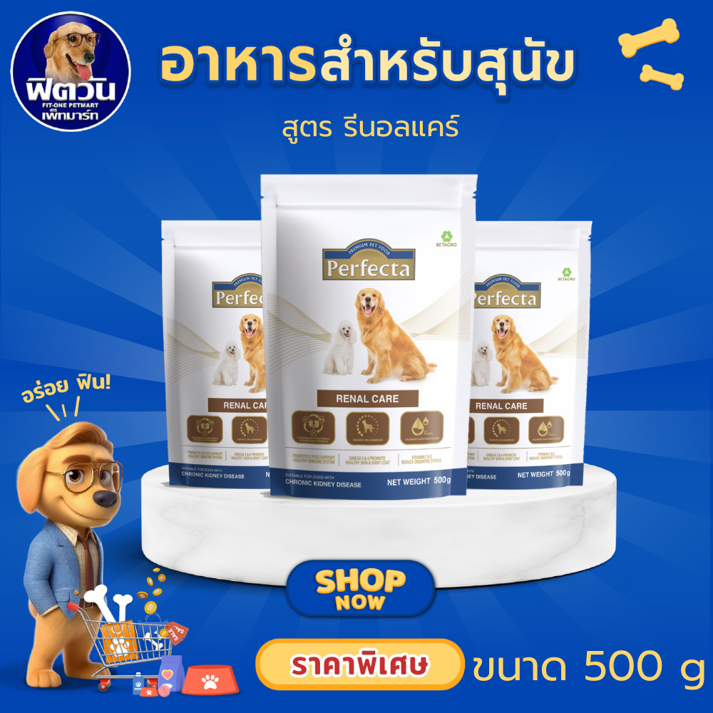 Perfecta RENAL CARE อาหารเม็ด สำหรับสุนัขที่เป็นโรคไต ขนาด 500 กรัม{อาหารสุนัขเม็ด}