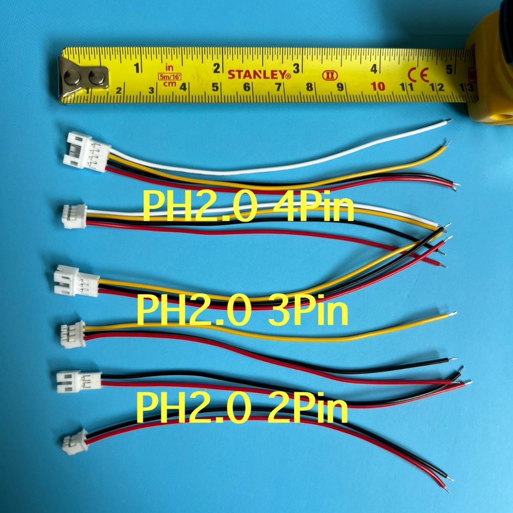 หัวเชื่อมต่อสายไฟชนิด PH2.0 มีให้เลือก3แบบ 2Pin ,3Pin ,4Pin ตัวผู้หรือตัวเมีย