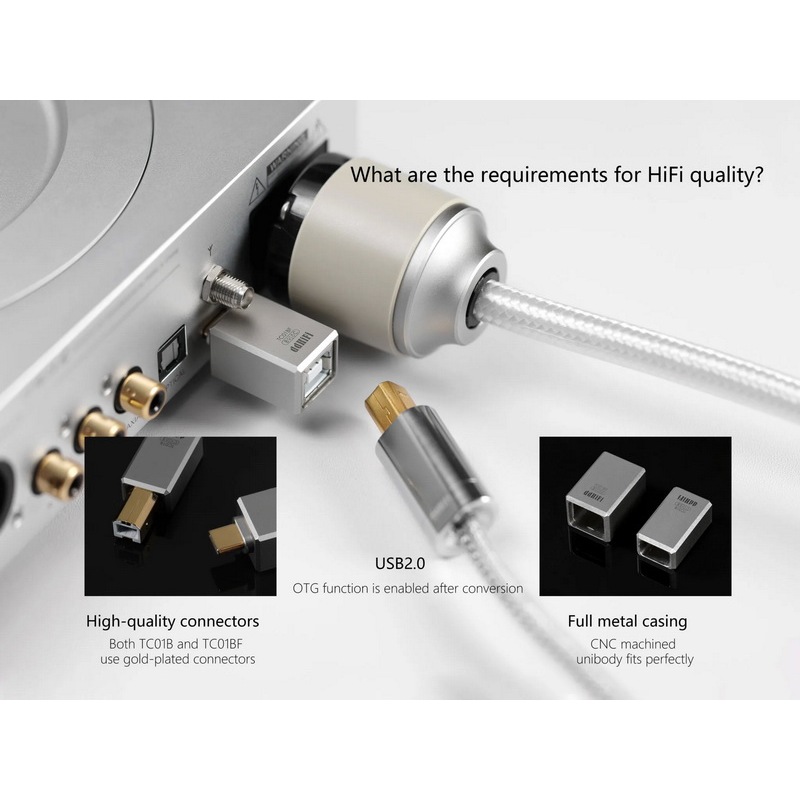 [-ประกันศูนย์ไทย-] DD TC01B อะแดปเตอร์แปลง USB TypeC เป็น USB TypeB สำหรับเครื่องเสียง