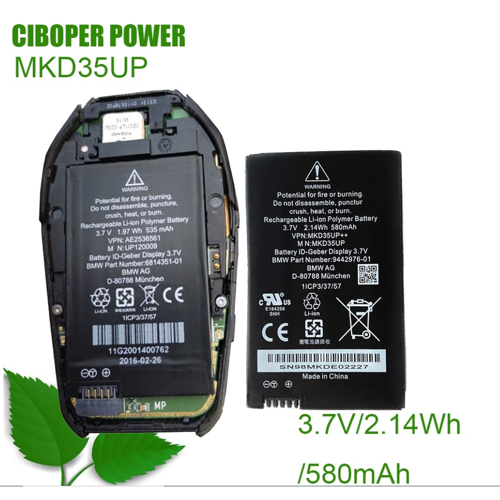 CP รถแบตเตอรี่ MKD35UP 3.7V/580MAh/2.14Wh สำหรับ GT 5 6 7 X3GT57 I8 X3 X5 X6 5310le 730 740 745 760li LCD Remote Key