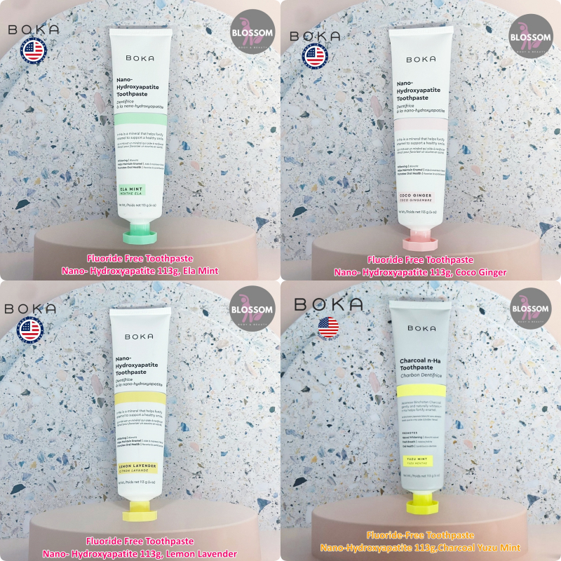 Boka - Fluoride Free Toothpaste Nano - Hydroxyapatite, 113 g ยาสีฟัน สำหรับฟันที่บอบบาง