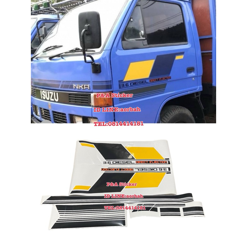 สติ๊กเกอร์รถ 6 ล้อ ยี่ห้อ ISUZU คำว่า 2.8,3.6,3.9 DIESEL DIRECT INJECTIONติดรถ แต่งรถ sticker อีซูซุ