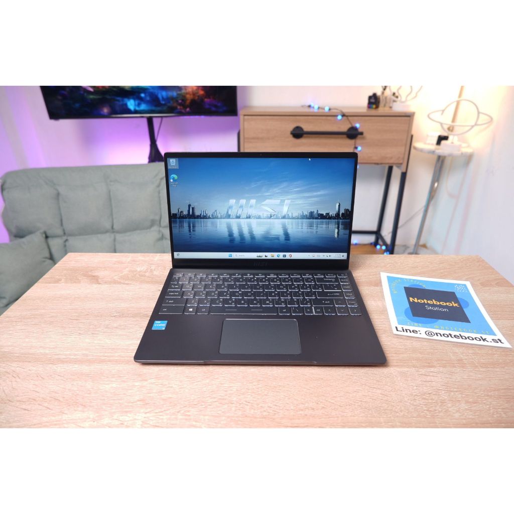 MSI Modern 14 i3-1115G4 Ram8 SSD256 จอ14 FHD สเปคทำงาน เครื่องบางเบาเหมาะกับการพกพา คีย์บอร์ดมีไฟ ขา